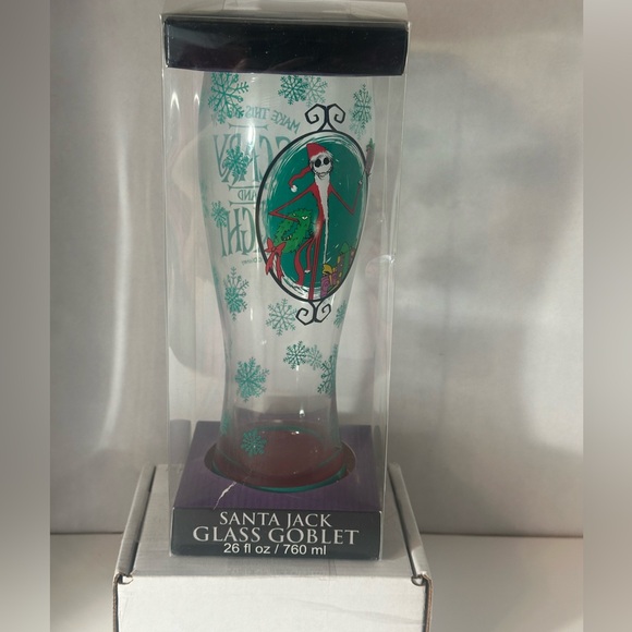 Disney Other - Disney Nightmare Before Christmas‎ Santa Jack Glass Goblet 26oz